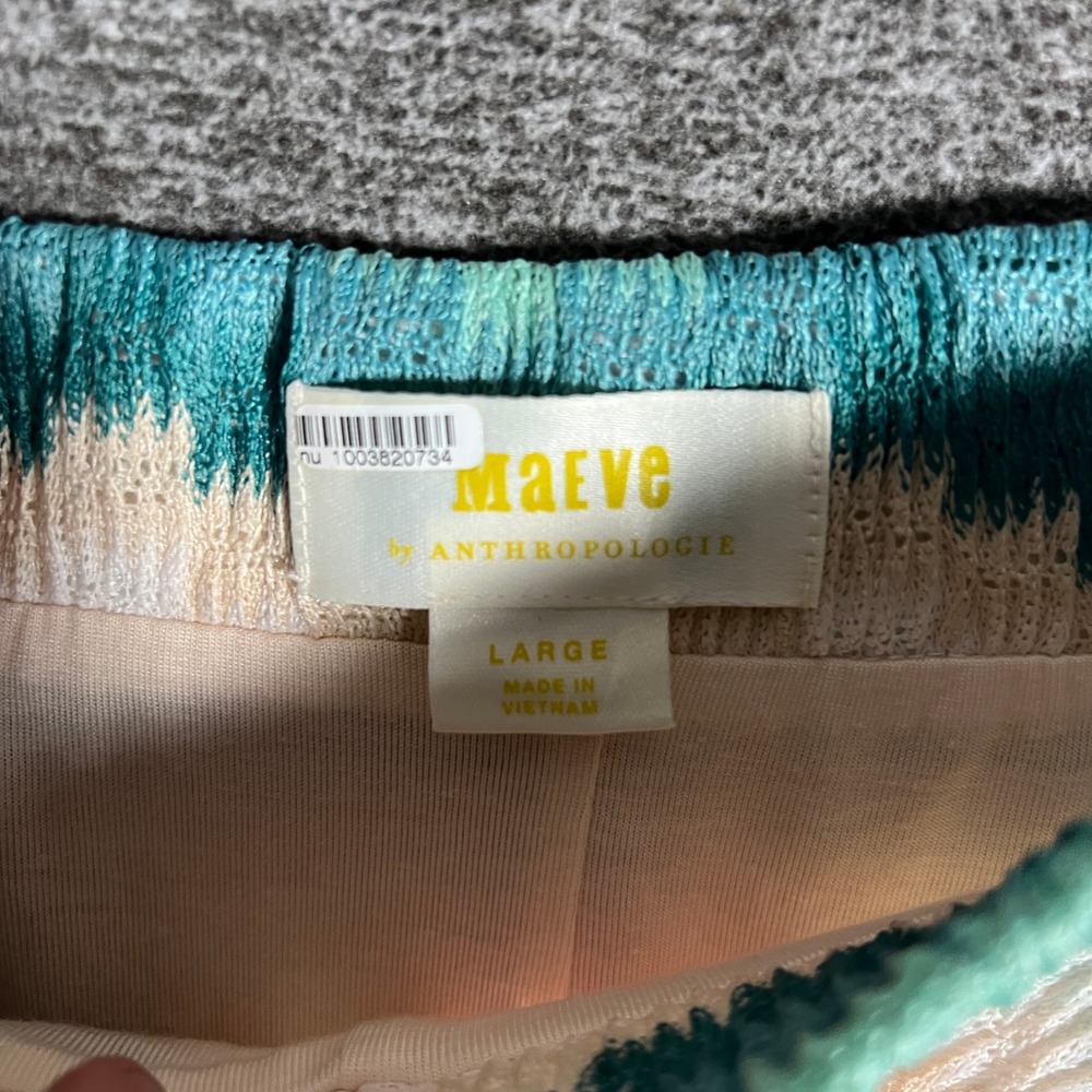 Maeve Anthropologie Maxi Skirt Womens Large‎ Chevron Print Knit Bohemian - Picture 2 of 8